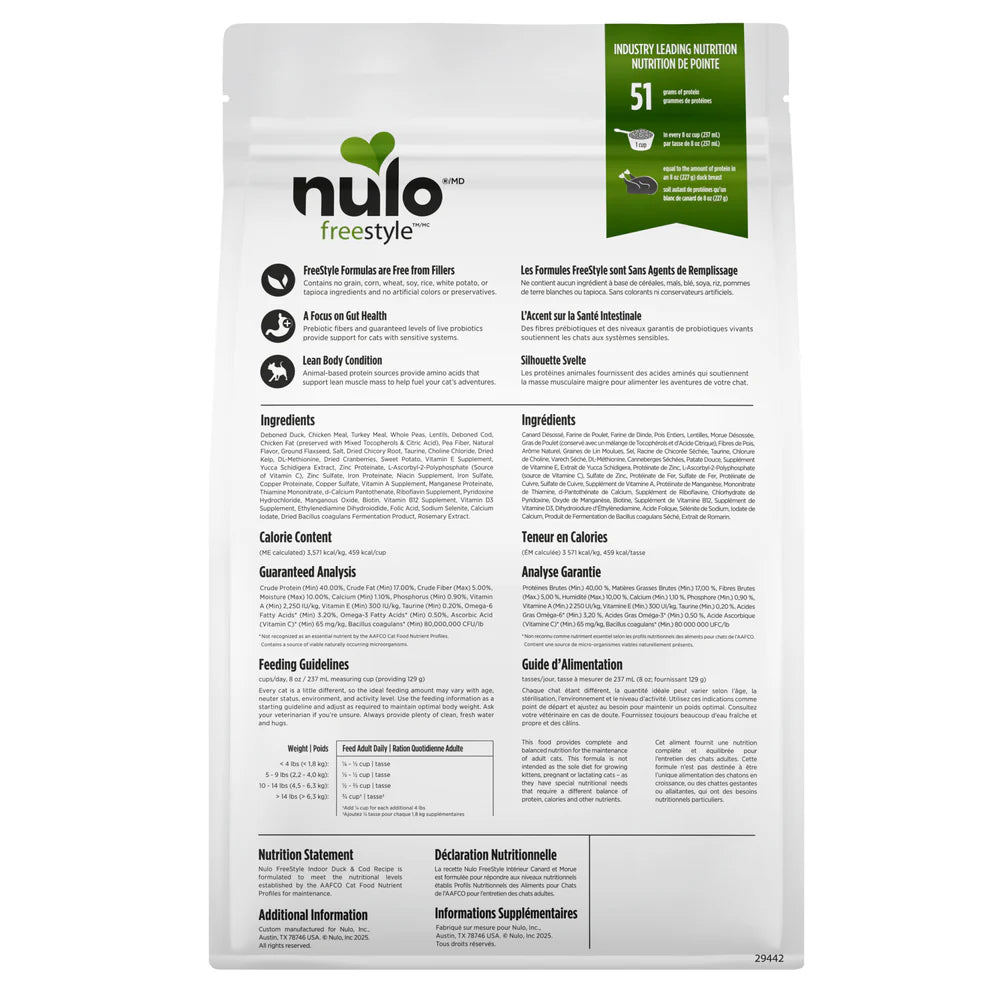 Nulo - Indoor Cat - Duck & Lentils